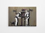 Wallity WY12 Banksy Lienzo Decorativo Enmarcado 50 x 70 cm